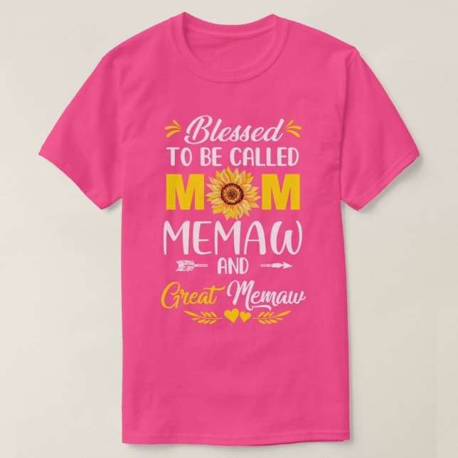 Camiseta Abençoada Seja Chamada Mãe Excelente Memaw Mães (Frente do Design)