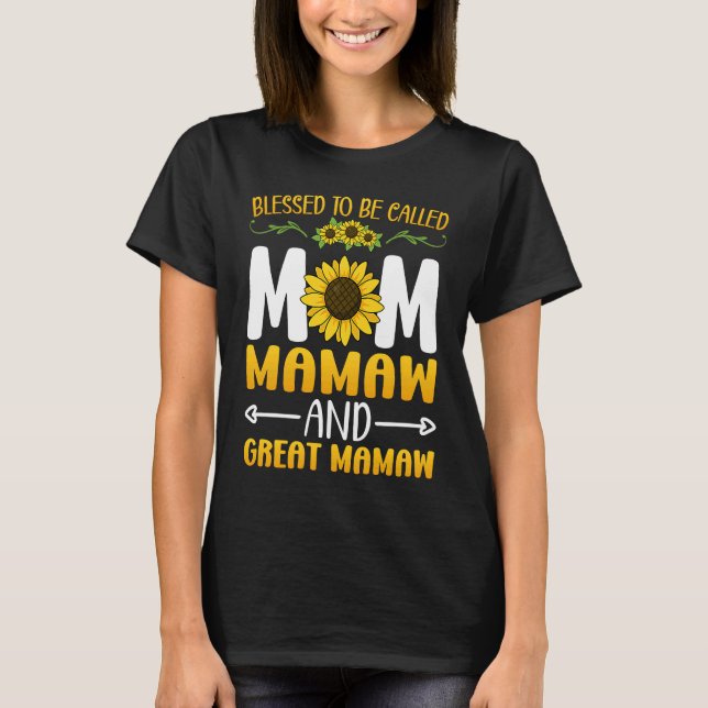 Camiseta Abençoada Seja Chamada Mãe Mãe Excelente Mamaw Mãe (Frente)