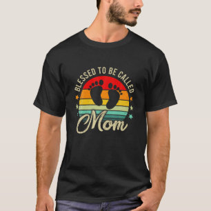 Camiseta Abençoada Seja Chamada Mãe Mulheres Vintage Prim