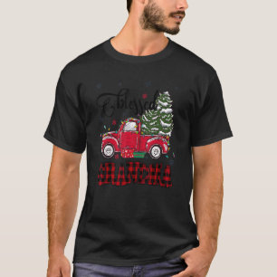 Camiseta Abençoada vovó da família natalícia Luzes Vermelha