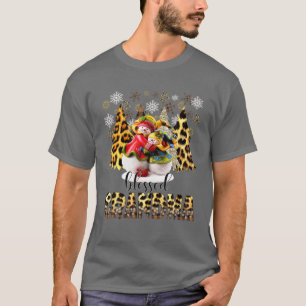 Camiseta Abençoada vovó Snowman Árvore do Pinheiro de Natal