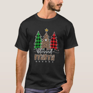 Camiseta Abençoada Xadrez Vermelha de Pinheiro de Natal Mim