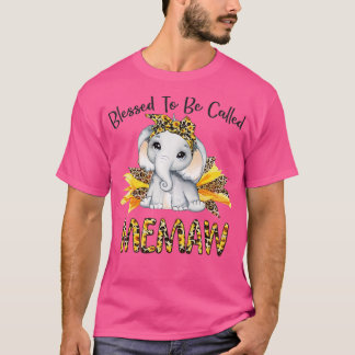 Camiseta Abençoado, Chamado Memaw Sunflower Elephant Moth