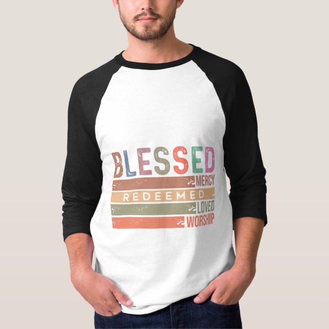 Camiseta Abençoado, Compaixão, Resgatado, Amado e Culto (Frente)