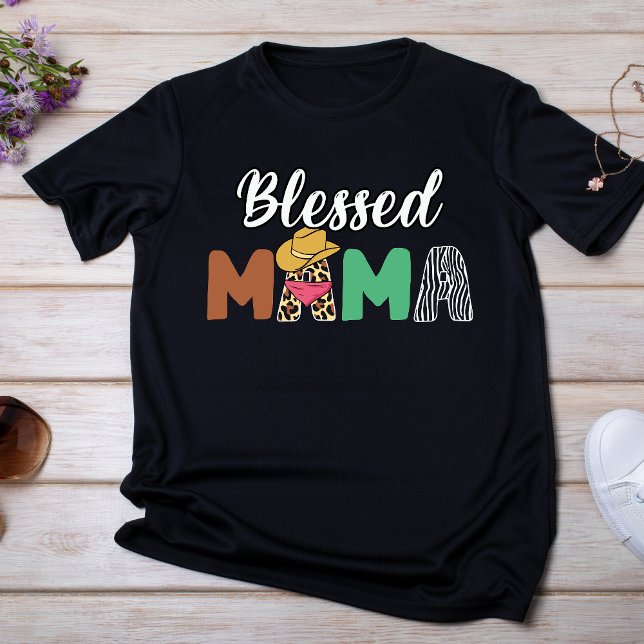 Camiseta Abençoado Dia de as mães Ocidental de Mama (Criador carregado)