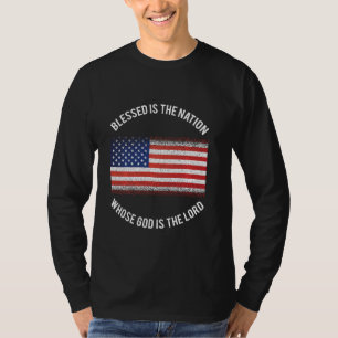 Camiseta Abençoado É A Nação Cujo Deus É O Cristo Do Senhor