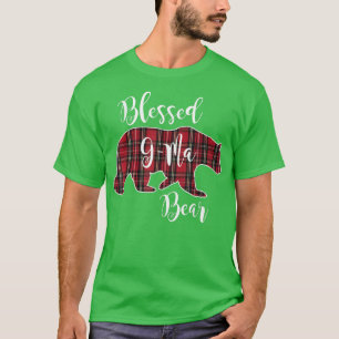 Camiseta Abençoado G-Mãe Bear Red Tartan Xadrez Avó Present