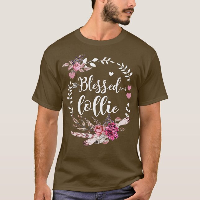 Camiseta Abençoado Lollie Thanksplaying Floral Funny Gifts (Frente)