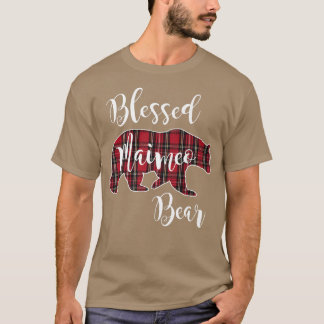 Camiseta Abençoado Maimeo Bear Red Tartan Xadrez Divertida