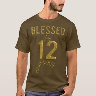 Camiseta Abençoado Por 12 Anos De 12 de Aniversário De Nata