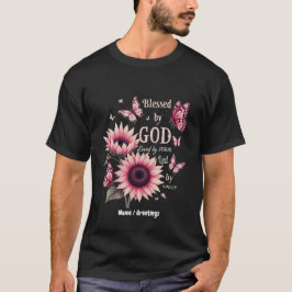 Camiseta Abençoado Por Deus Amado Pela Fé Rosa De Girassol