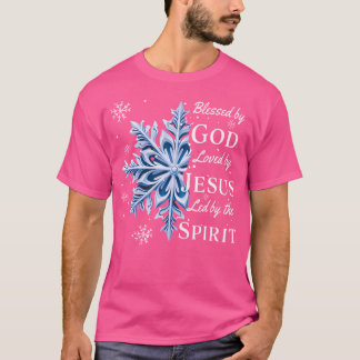 Camiseta Abençoado por Deus - Amado pelo Floco de Neve de N
