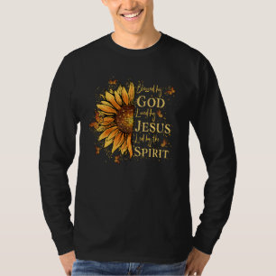 Camiseta Abençoado Por Deus Amado Por Jesus Girassol