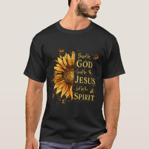 Camiseta Abençoado Por Deus Amado Por Jesus Half Sunflower
