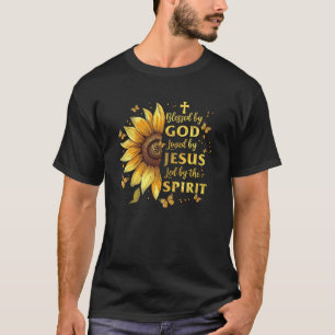 Camiseta Abençoado Por Deus Amado Por Jesus Sunflower Chris