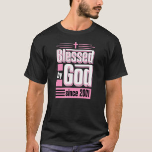 Camiseta Abençoado Por Deus Desde 2001, Christian Themed Bi