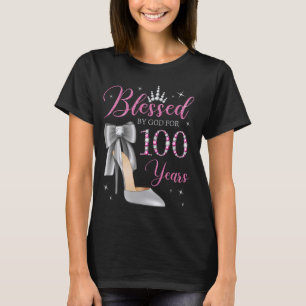 Camiseta Abençoado Por Deus Por 100 Anos De Idade 100º Aniv