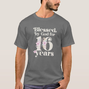 Camiseta Abençoado Por Deus Por 16 Anos