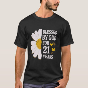 Camiseta Abençoado Por Deus Por 21 Anos aniversário de 21 a