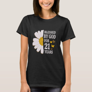 Camiseta Abençoado Por Deus Por 21 Anos aniversário de 21 a