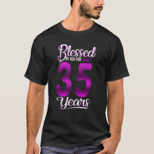 Camiseta Abençoado por Deus por 35 anos, 35 anos, corvo de 