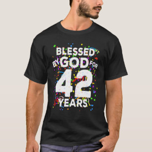 Camiseta Abençoado Por Deus Por 42 Anos Feliz 42º Anivers