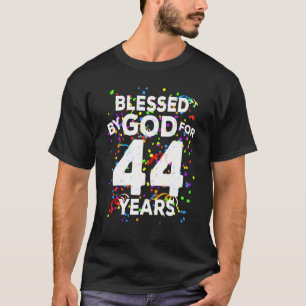 Camiseta Abençoado Por Deus Por 44 Anos Feliz Aniversário 4