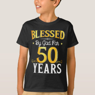 Camiseta Abençoado Por Deus Por 50 Anos Aniversário De 50 A