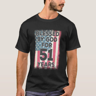 Camiseta Abençoado Por Deus Por 51 Anos A Rua Americana Fla