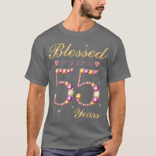 Camiseta Abençoado Por Deus Por 55 Anos De 55 Anos De Idade