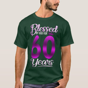 Camiseta Abençoado por Deus por 60 anos, 60º presente de an
