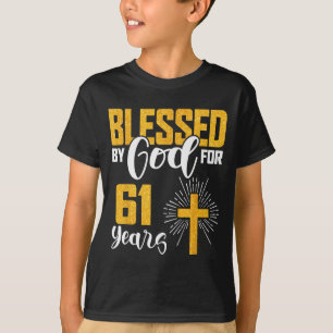 Camiseta Abençoado Por Deus Por 61 Anos 61º Aniversário B-d