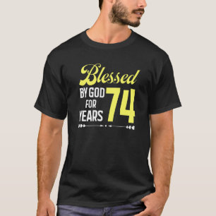 Camiseta Abençoado Por Deus Por 74 Anos 74º Aniversário 74