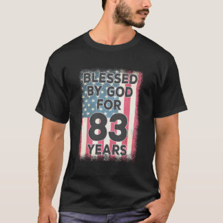 Camiseta Abençoado Por Deus Por 83 Anos De Bandeira America