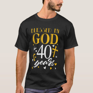 Camiseta Abençoado por Deus por aniversário de 40 anos de 4