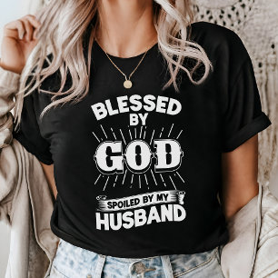 Camiseta Abençoado Por Deus Que Meu Marido Fé.