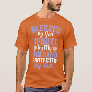 Camiseta Abençoado Por Deus Que Meu Marido Protegeu Por