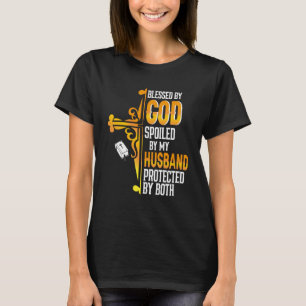 Camiseta Abençoado Por Deus Que Meu Marido Protegeu Por