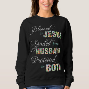 Camiseta Abençoado Por Jesus, Mimado Pelo Meu Marido Proteg