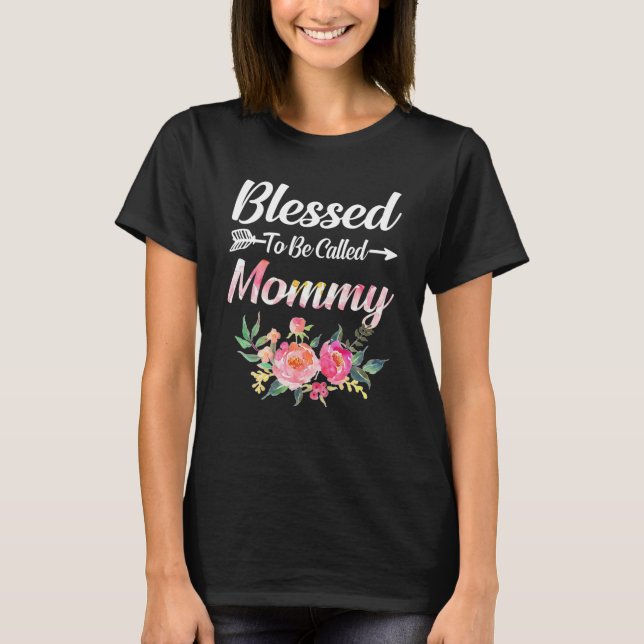 Camiseta Abençoado Por Ser Chamado De Presente De Dia Da Mã (Frente)