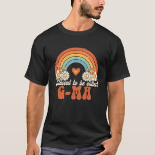 Camiseta Abençoado por ser chamado G Mães Groovy Rainbow Mã