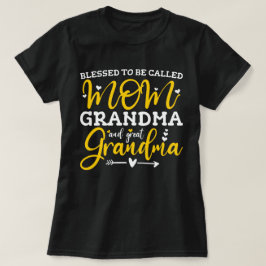 Camiseta Abençoado Seja Chamada Mãe Avó E Excelente Vovó