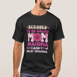 Camiseta Abençoado Seja Chamada Mãe Vovó Excelente Vovó Mot