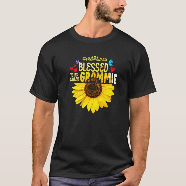Camiseta Abençoado Seja Chamado De Avô Mulheres De Girassol (Frente)