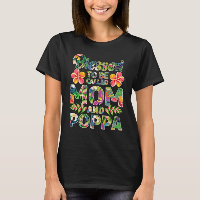 Camiseta Abençoado seja chamado de Mãe e Poppa (Frente)