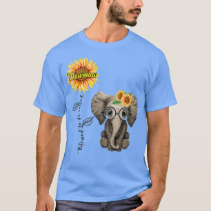 Camiseta Abençoado Seja Chamado Dia de Elefante Hippie Maw