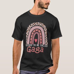 Camiseta Abençoado Seja Chamado Gaga Rainbow Leopard Print