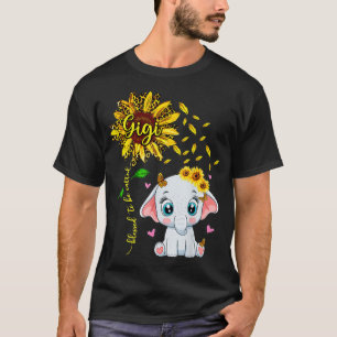 Camiseta Abençoado Seja Chamado Gigi Sunflower Elephant