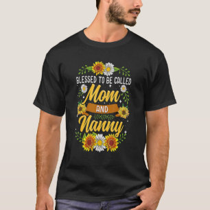 Camiseta Abençoado Seja Chamado Mãe E Avó Girassol Gato