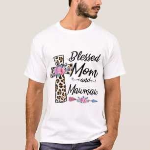 Camiseta Abençoado Seja Chamado Mãe E Mawmaw Mãe Floral